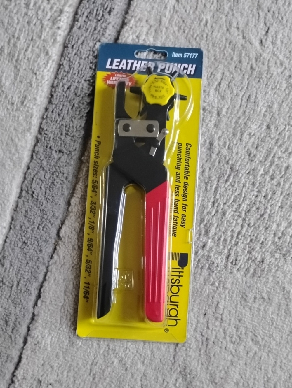 Pittsburgh Leather Punch - Black and Red Hand Tool